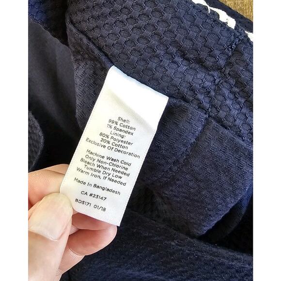 Talbots Textured Nautical Skort Women's Size 6 Coastal Preppy Navy Blue Preppy - Picture 3 of 8